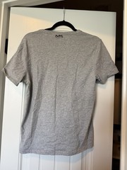 Michael Kors Men’s Henley T-Shirt Gray Solid Short Sleeve Logo Button M