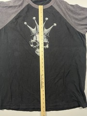 Vintage JNCO Jeans Crown Skull Graphic T Shirt Black Gray Raglan Mens XL
