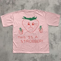 This Is Strobbery Funny Strawberry T-Shirt Retro Vintage Graphic Tee