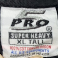 Pro 5 Athletic Vintage Y2K USA Blank T -Shirt Mens Size XL Tall Black