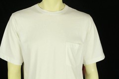Lands’ End Men’s Performance T Shirt White Short Sleeve Size M