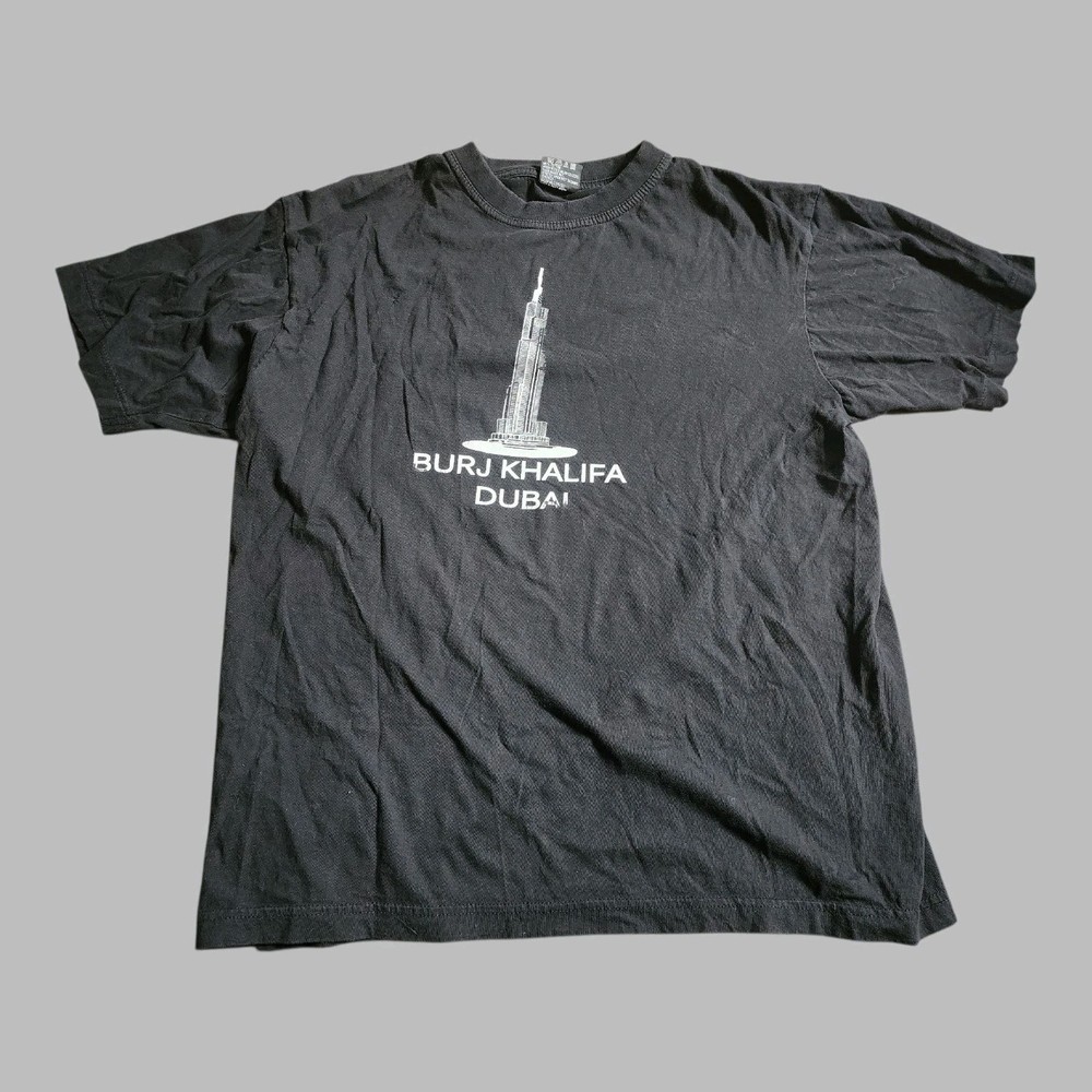 Vintage Mens L Burj Khalifa Dubai Skyscraper UAE United Arab Emirates T Shirt