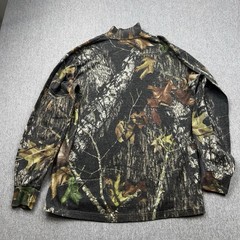 Duofold Camo Long Sleeve Mock Neck Mens Sz L Shirt Mossy Oak Hunting Outdoor