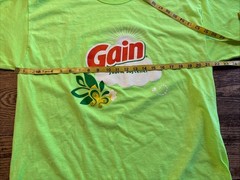 Neon Green Gain Fabric Softener Jerzees 50/50 T Shirt Two Years Safe Sz XL