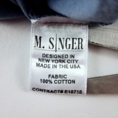 M. Singer Short Sleeve Pocket Tee T-Shirt Men’s Size Small Indigo Blue Cotton