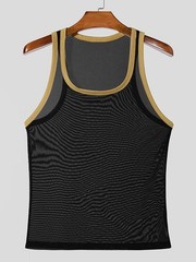 Men’s Contrast Trim Wide Strap Tank