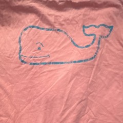 Vineyard Vines Pink Cotton Pocket T-Shirt Whale Graphic Crew Neck Short L