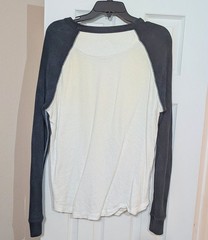 Mossimo Supply Co Mens M Medium Long Sleeve Shirt White Black 100% Cotton