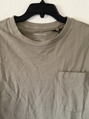 Kenneth Cole Small 100% Cotton Fatigue Green Knit Pocket Spring T-Shirt NWT $49