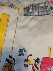 VTG 90s Babar The Elephant TV Show All Over Print Silky Polyester T-Shirt S
