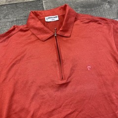 Pierre Cardin Red T-Shirt Collared Made In Italy Lightweight Mens Large