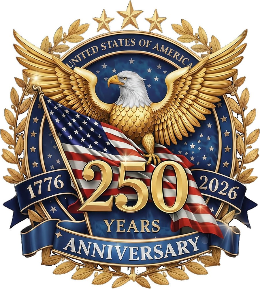 2pcs 250th Anniversary USA Car Decal Sticker, Patriotic Bald Eagle 1776–2026 V