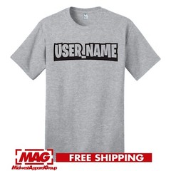 FORTNITE CUSTOM USER NAME GRAY T-SHIRT Nintendo Xbox PS Videogame PC Shirt Tee
