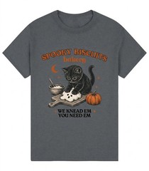 Spooky Biscuits Cat Shirt Halloween Fall TShirt Vintage Baking Pumpkin Gift for