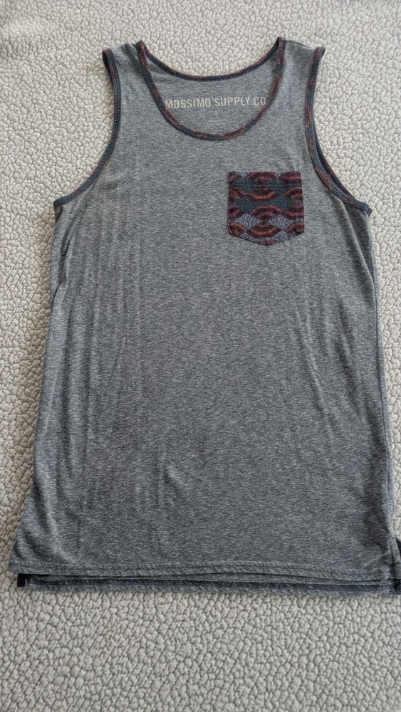 Mossimo Supply Co Gray Tank Top W/ Pocket Design Mens Size Small