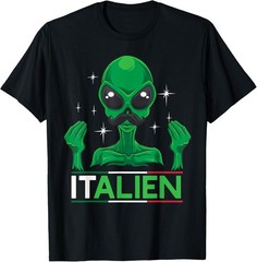 Funny Italian Alien Pun Italy Hand Gesture Unisex T-Shirt