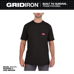 Milwaukee Men’s Medium Black Cotton/Polyester Short-Sleeve Pocket T-Shirt