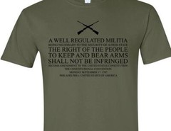 Mens Pro Gun T-shirt Constitution Well Regulated Militia Shirt Patriotic