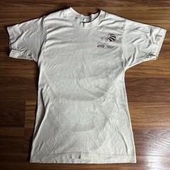 Vintage 80s St Clair Shores Michigan Shirt Small Tan Paper Thin Single Stitch