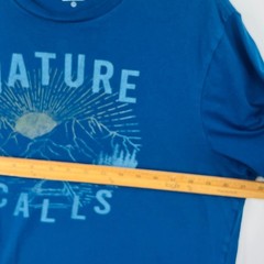 J.Crew Graphic Tee Mens L Blue Nature Calls Mountain Outdoorsy Nature