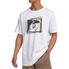 REEBOK Basketball Hoop Logo T-Shirt sz 2XL XX-Large White Black Yellow
