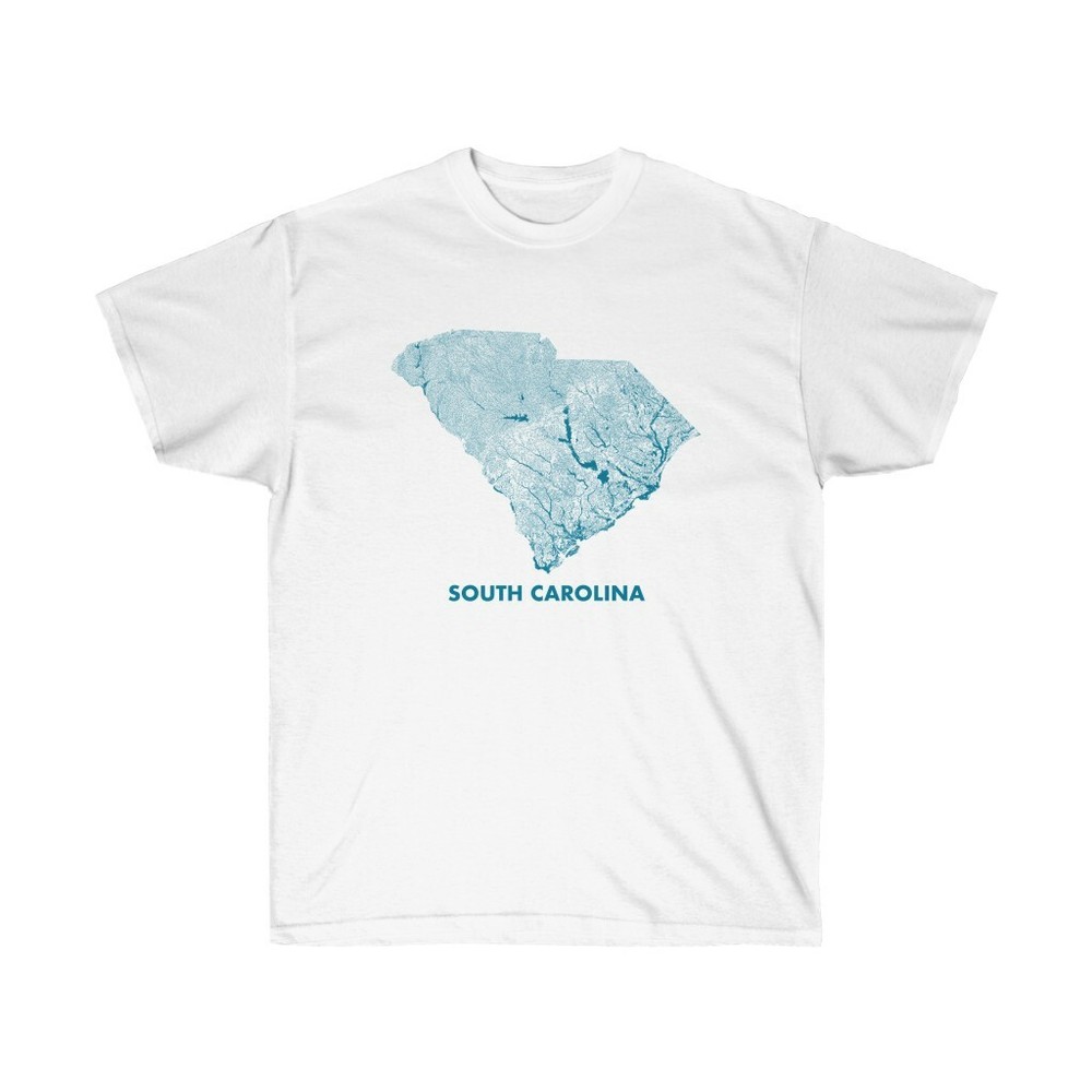 South Carolina Hydrography – Dark Blue Graphic (Unisex Ultra Cotton Tee)