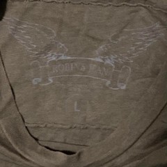 Robins Jean olive graphic tee gold foil detail mens M/20