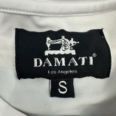 Damati Los Angeles Lion Shirt Mens Small White Gold Black Polyester Viscose
