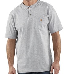 2 Carhartt Dearborn Henley Men 2XL Loose Fit XXL Gray Shirt Pocket Logo Workwear