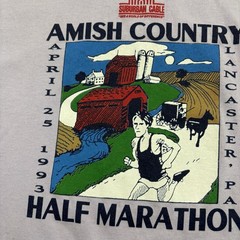 Vintage Running Marathon Race T-shirt Amish Country Lancaster Pa Long Sleeve L