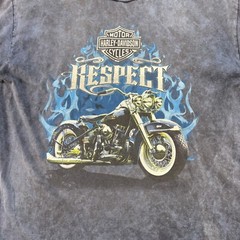 Harley Davidson Shirt Mens Large Blue Respect Gulf Coast Florida Motorcycles