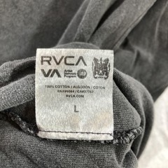 RVCA Shirt Mens Large Gray Aged Dryhand Tee Chest Pocket Til Death Back Graphic