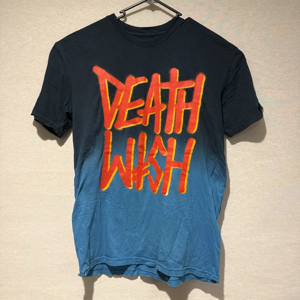 Deathwish Skateboards T Shirt Size XL Deathstack Blue To Navy Blue VERY RARE Y2K