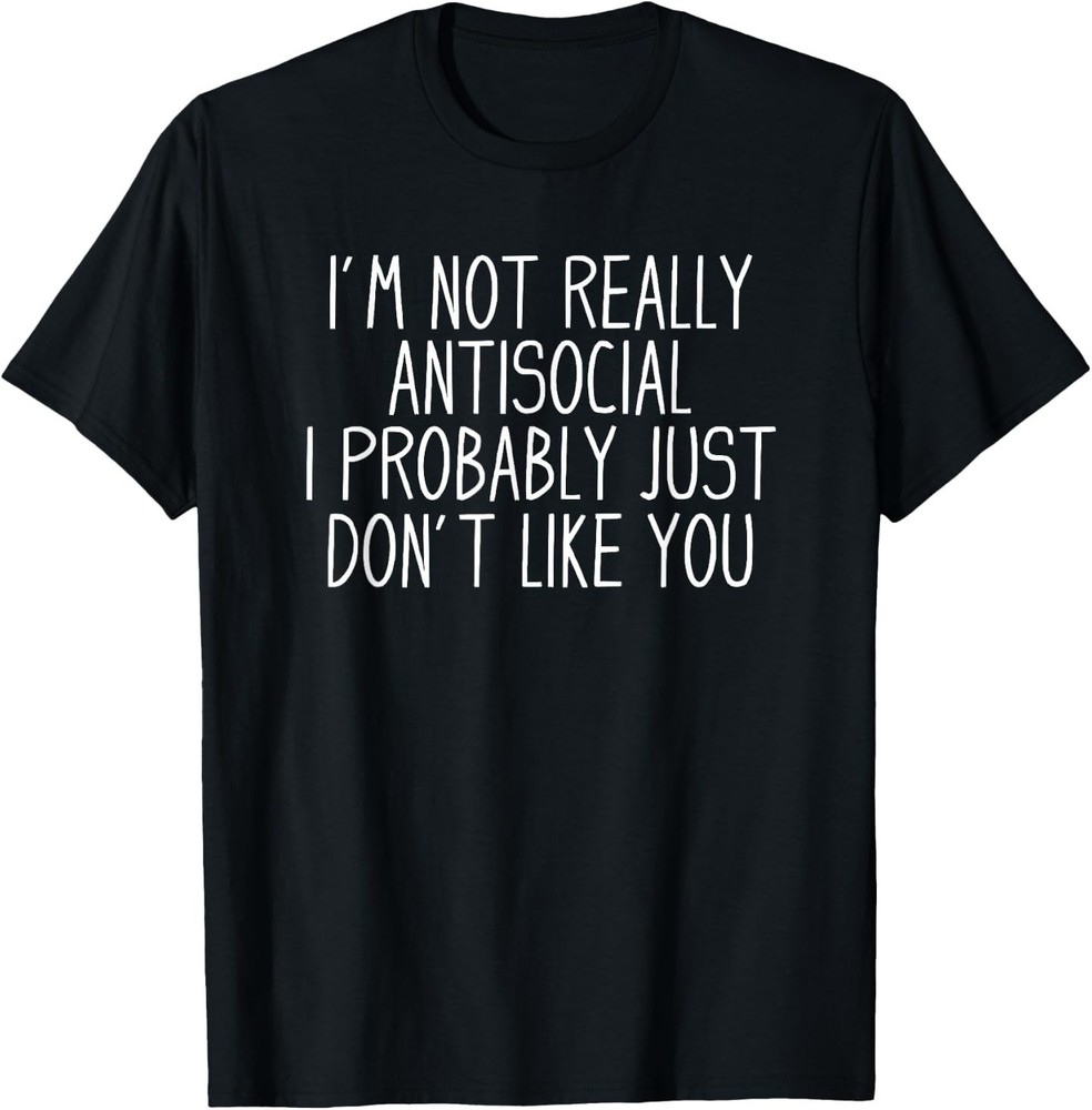 Funny Introvert Unisex-Adults Black Modern Classic T-Shirt
