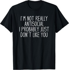 Funny Introvert Unisex-Adults Black Modern Classic T-Shirt