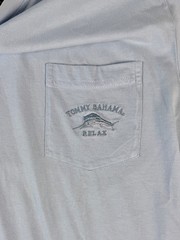 Tommy Bahama Relax Pocket T-Shirt Blue Pima Cotton Men’s Medium