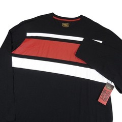 New Foundry Supply Co Mens T Shirt 3XL Black Red White Striped Cotton Polyester