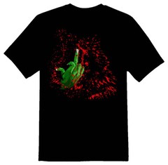 Zombie the bird finger white or black tee