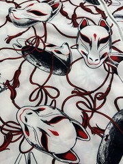 Drug Honey Zip Blouse Anime Japanese Mask Unisex SEE Measurements For Size