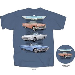 Joe Blow T’s Ford Thunderbird Mens Blue T-Shirt 1st 3rd 4th Gen 1957 1963 T-Bird