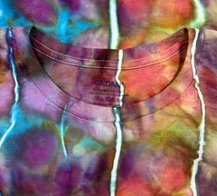 Handmade Ice Tie Dye T-Shirt XL Mens Womens Soft Cotton Blue Red Rolled