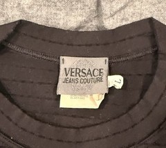 Vintage Versace Mens Large Black Perforated Long Sleeve Shirt “RARE” Made Italy