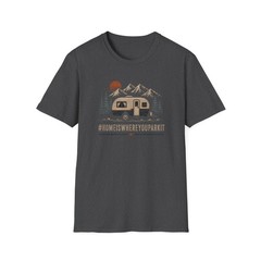 Camper Tee — “#HOMEISWHEREYOUPARKIT” Vintage Travel Trailer