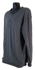 FOUNDRY Mens T Shirt SIZE 2XLT Gray Striped Long Sleeve Relaxed Fit Cotton