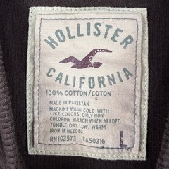 Hollister Mens Long Sleeve T-Shirt 2 Pack Blue Brown Malibu Laguna Graphic L
