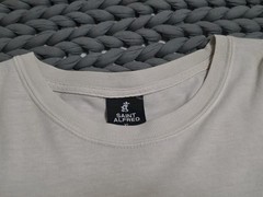 Saint Alfred Tattoo Spell Out Logo Long Sleeve Beige Pullover Shirt SZ XL