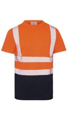 New Mens Hi Vis Viz Visibility Short Sleeve Safety Work Crew Neck Hi Viz T-Shirt