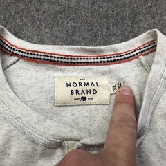 The Normal Brand Shirt Mens XL Gray Long Sleeve Henley Raglan Knit Jersey