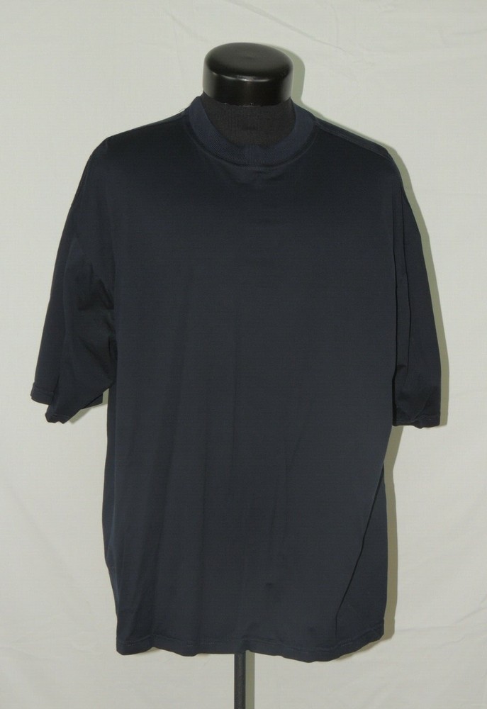 Men Murano Navy Blue Soft Cotton Made Italy Tee Shirt T Solid Crew Neck EUC 2XL