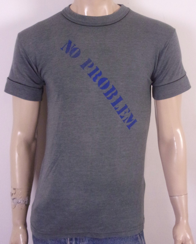 vintage 80s soft stretchy NO PROBLEM T-Shirt BBA Filron Perry Como? SZ L